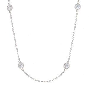 White Gold Diamond by the Yard Necklace - 14k Round Brilliant 2.00ctw Adjustable